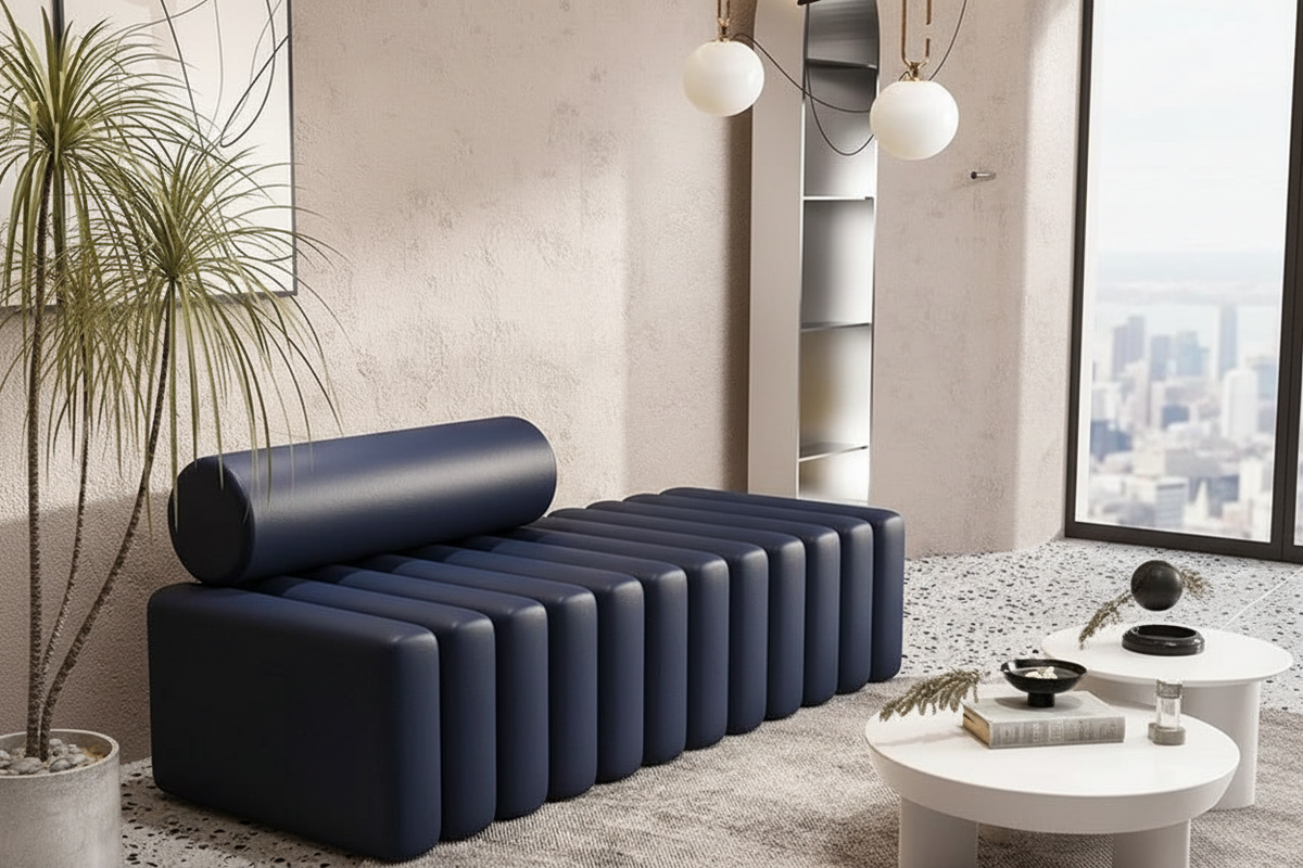 Disautoman Ribbed Segmented Daybed Ottoman