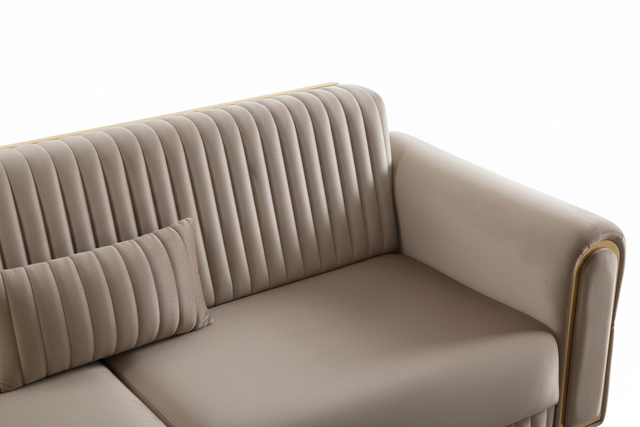 Luxe Channel Tufted Velvet Sofa