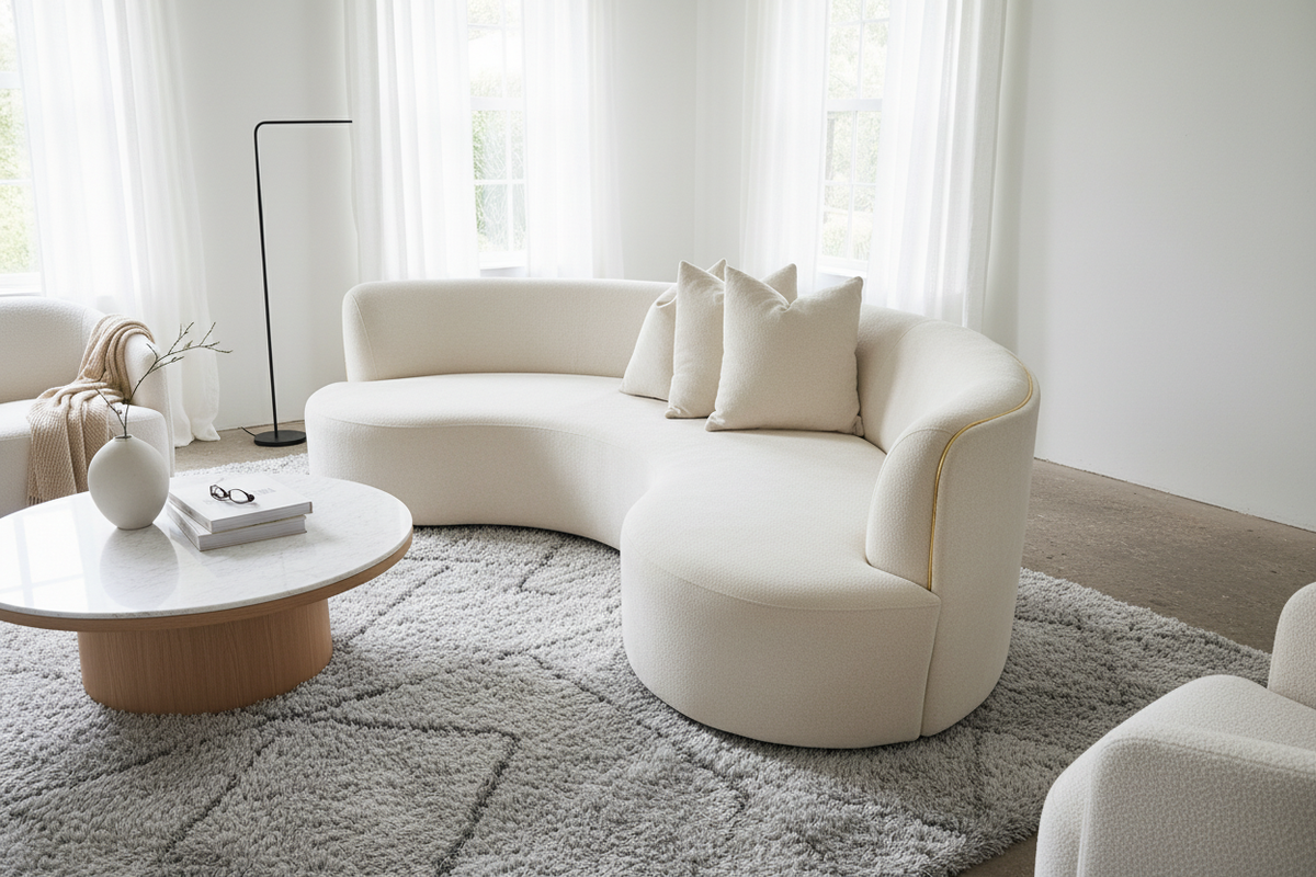 Head Leather Five-Seater Sofa