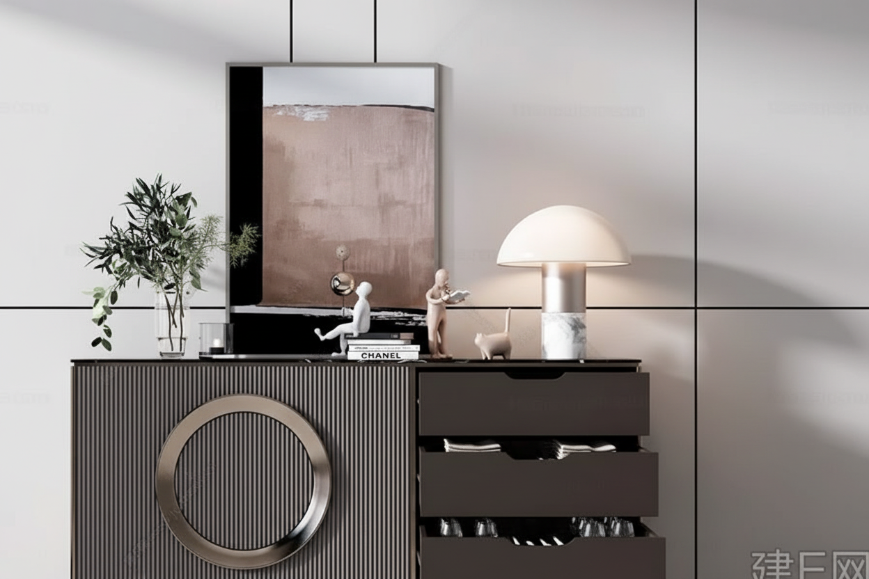 Orbis Ribbed Sideboard - Drawers Open