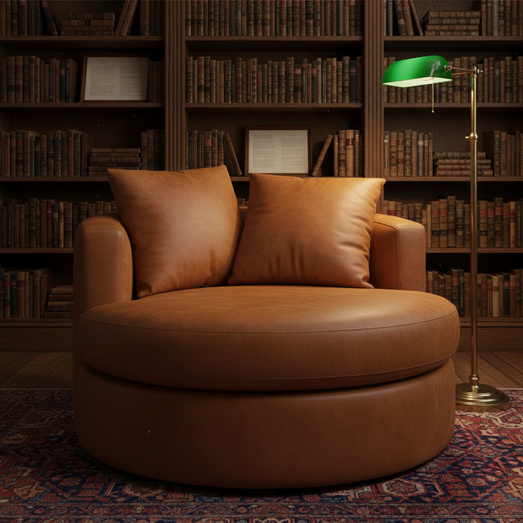 Round Barrel Swivel Accent Chair