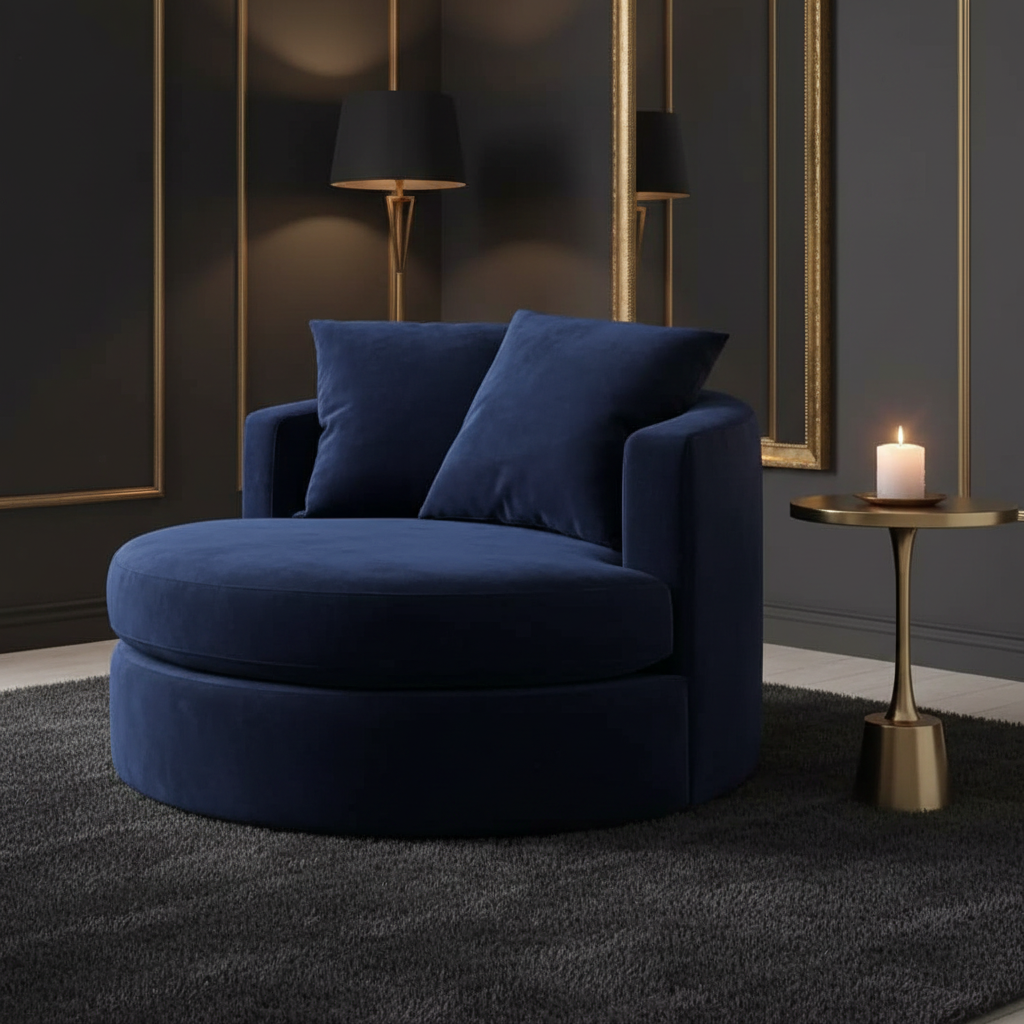 Round Barrel Swivel Accent Chair