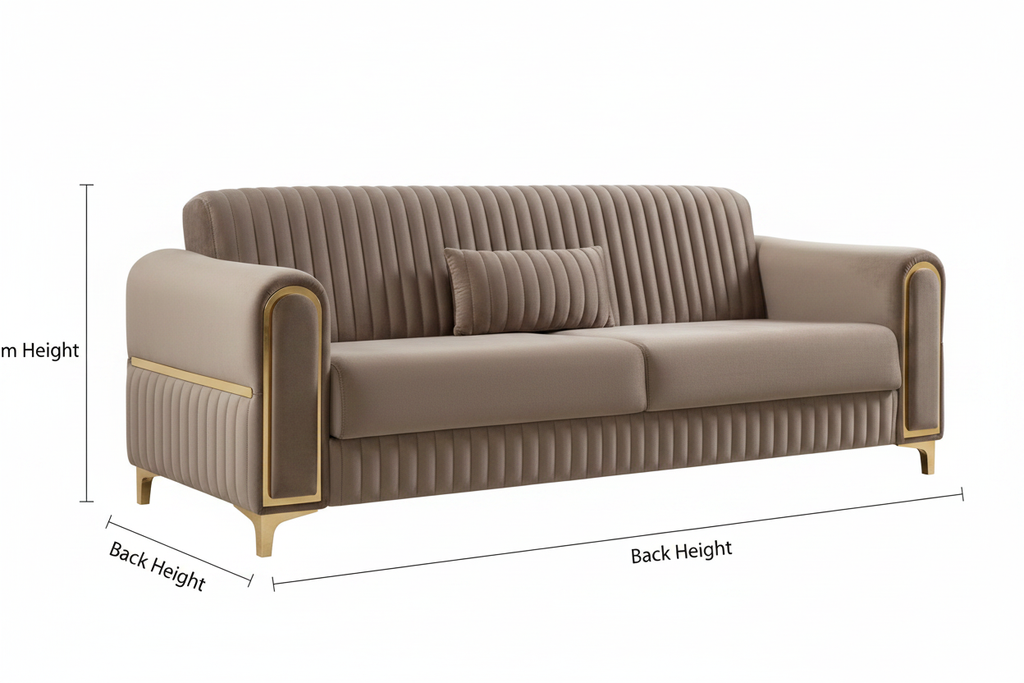 Luxe Channel Tufted Velvet Sofa