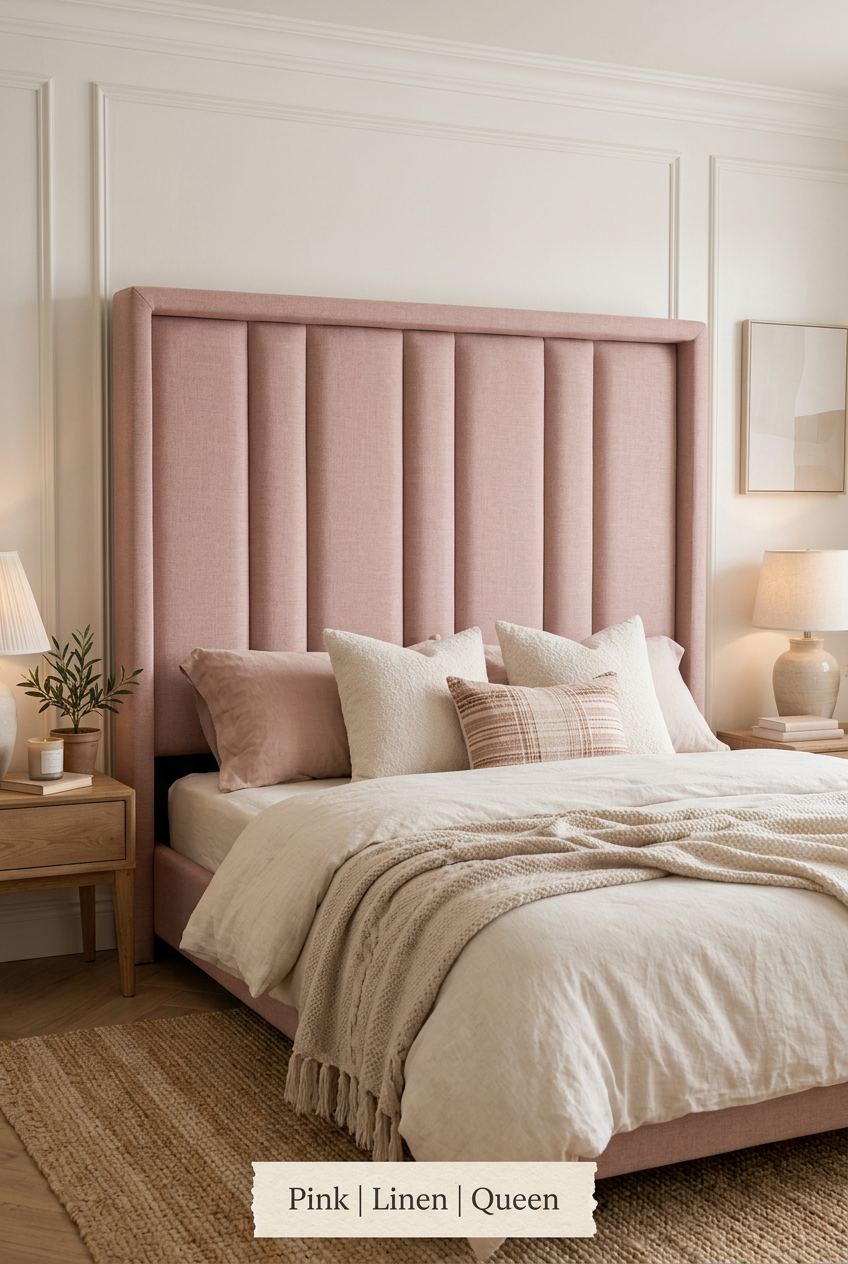 Sage Channel Wingback Headboard