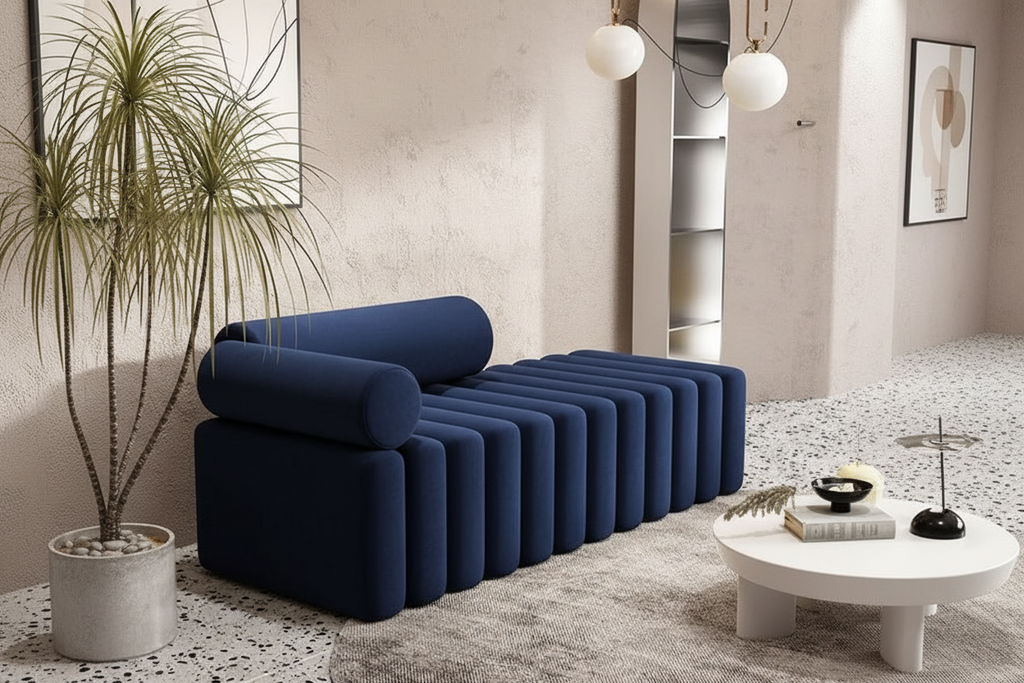 Disautoman Ribbed Segmented Daybed Ottoman