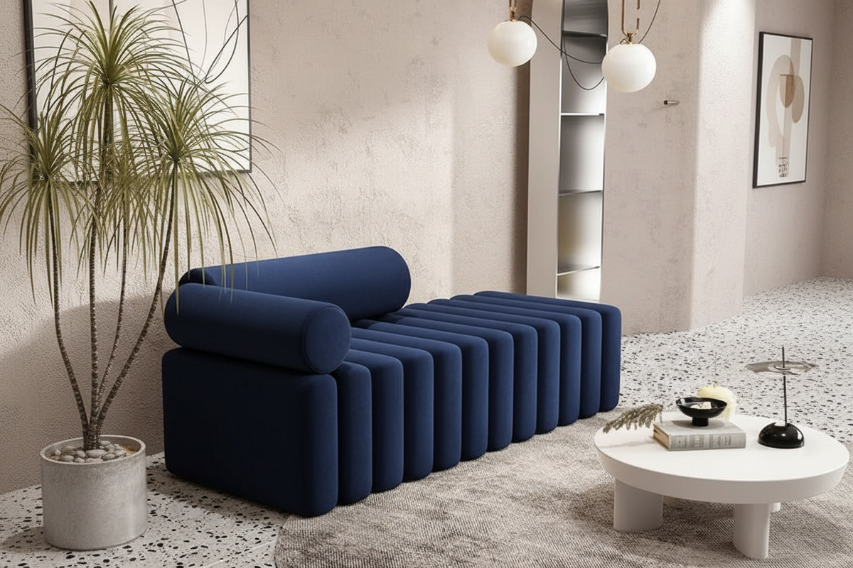Disautoman Ribbed Segmented Daybed Ottoman