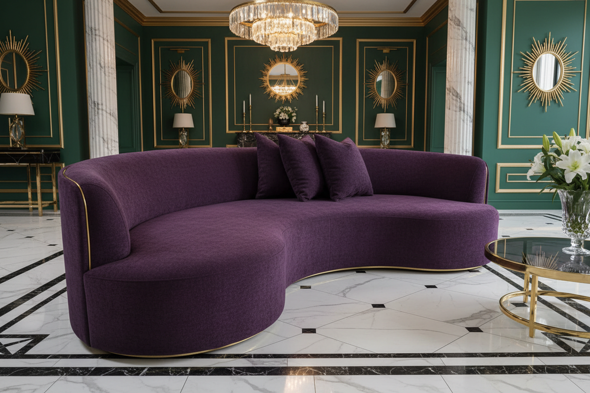 Head Leather Five-Seater Sofa