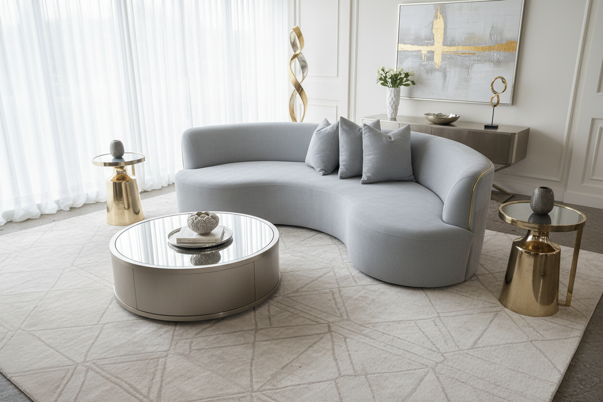 Head Leather Five-Seater Sofa