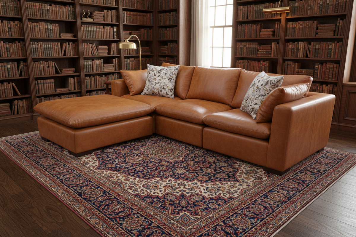L-Shape Cloud Sectional Sofa with Ottoman