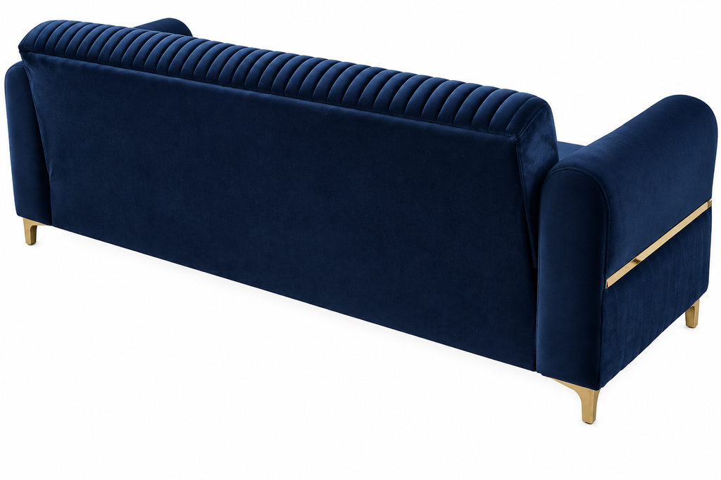 Luxe Channel Tufted Velvet Sofa