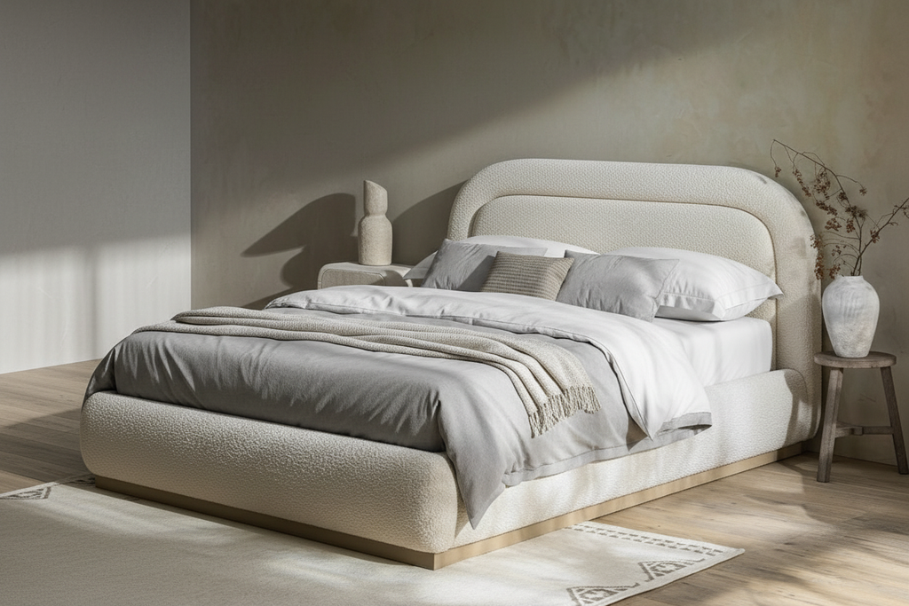 Luella Upholstered Wooden Plinth Base Storage Bed