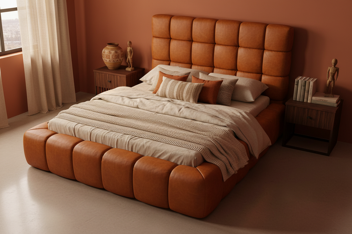 Cube Tufted Upholstered Bed