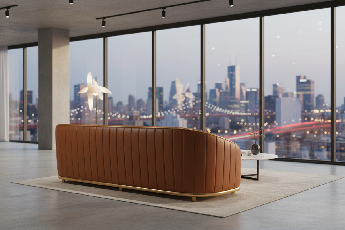 Riviera Gold-Trim Sofa