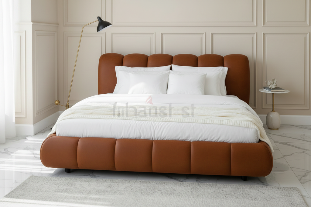 Puffy Channel-Tufted Storage Bed