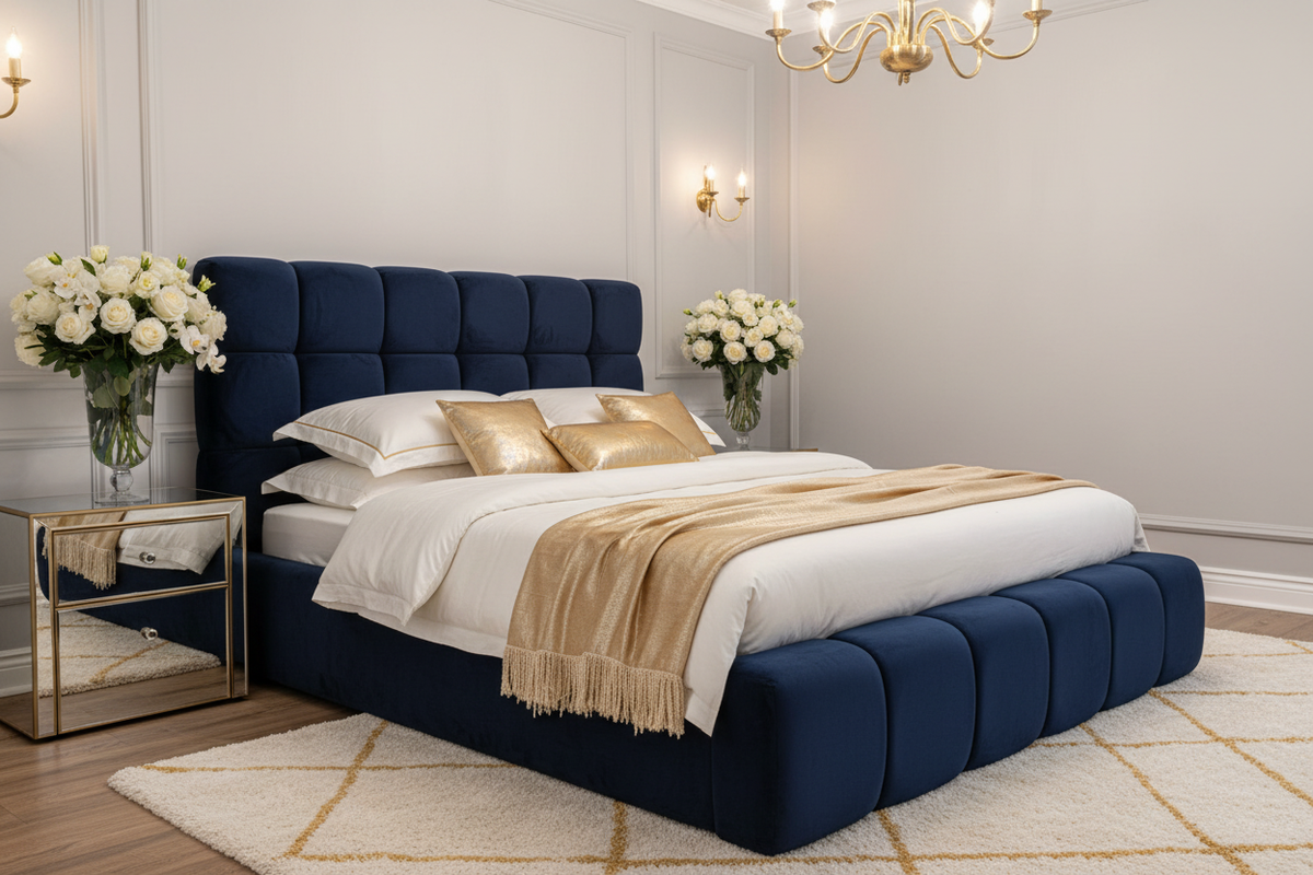 Cube Tufted Upholstered Bed