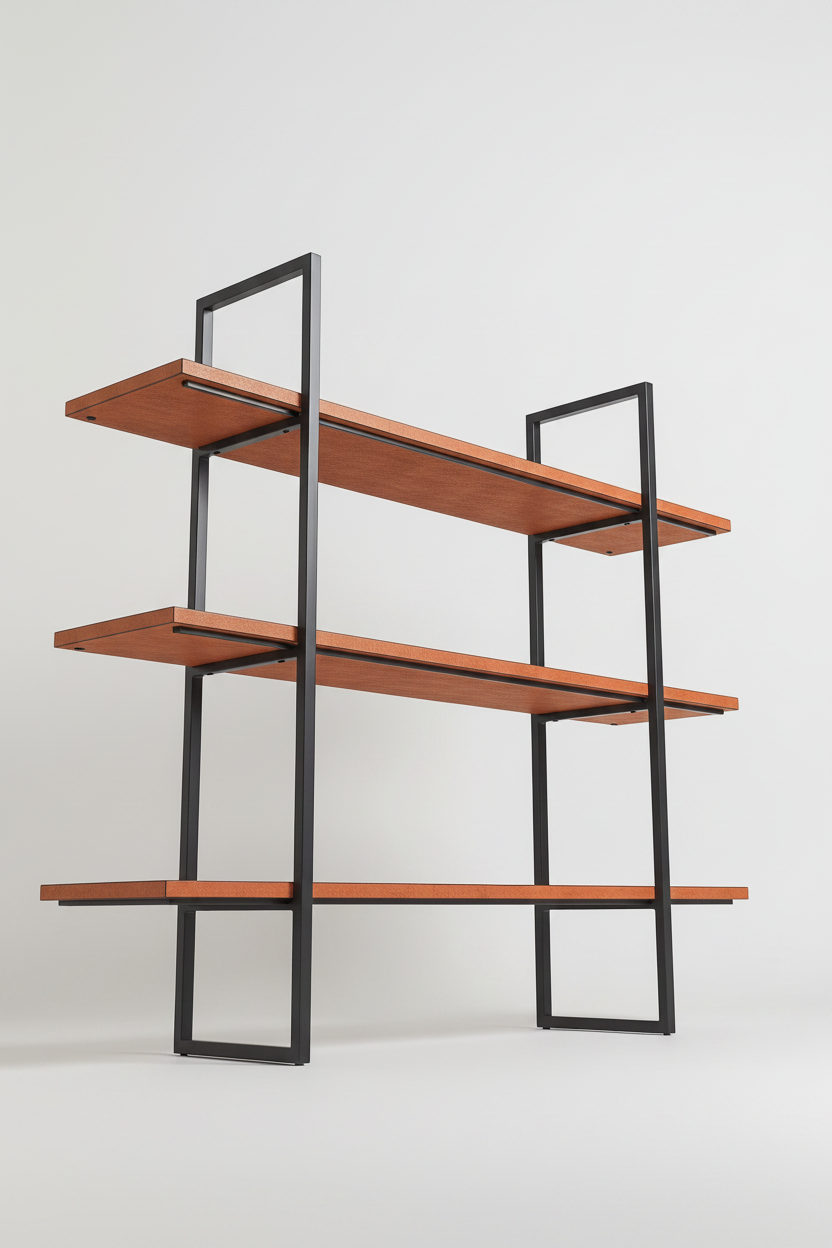 Industrial 3-Tier Open Bookshelf