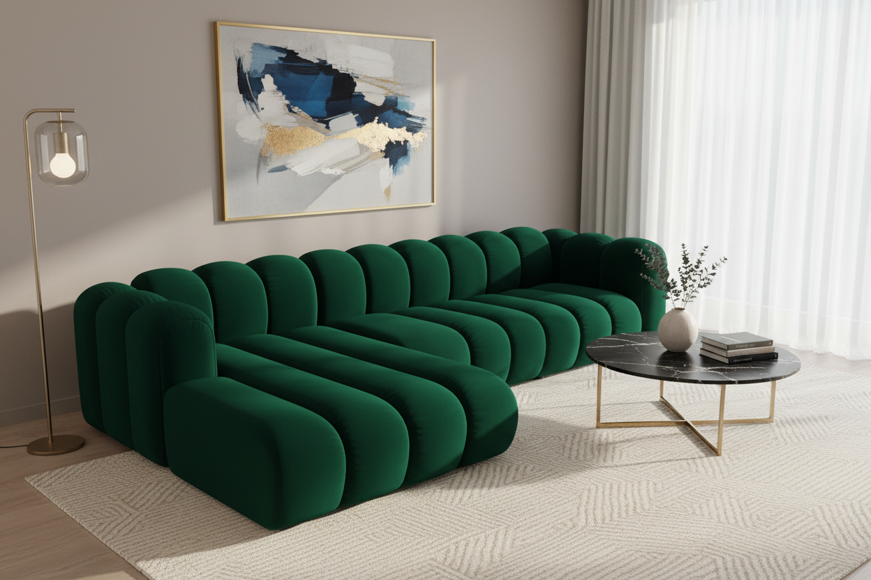 Modular L-Shape Bubble Sectional Sofa
