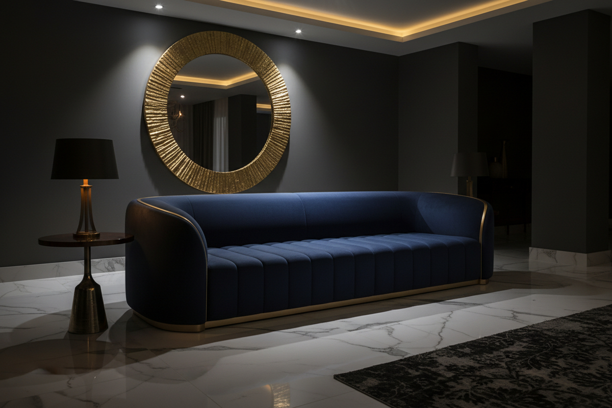 Riviera Gold-Trim Sofa