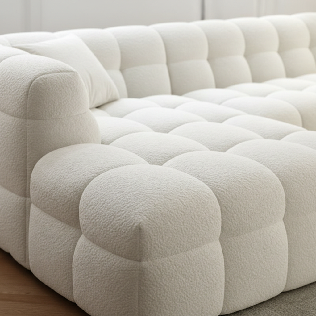 Cloud Bubble Grid Sectional - bubble texture detail