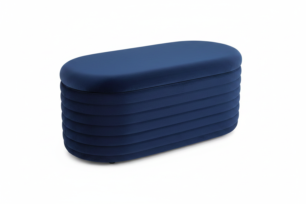 Oval Ribbed Storage Blanket Box