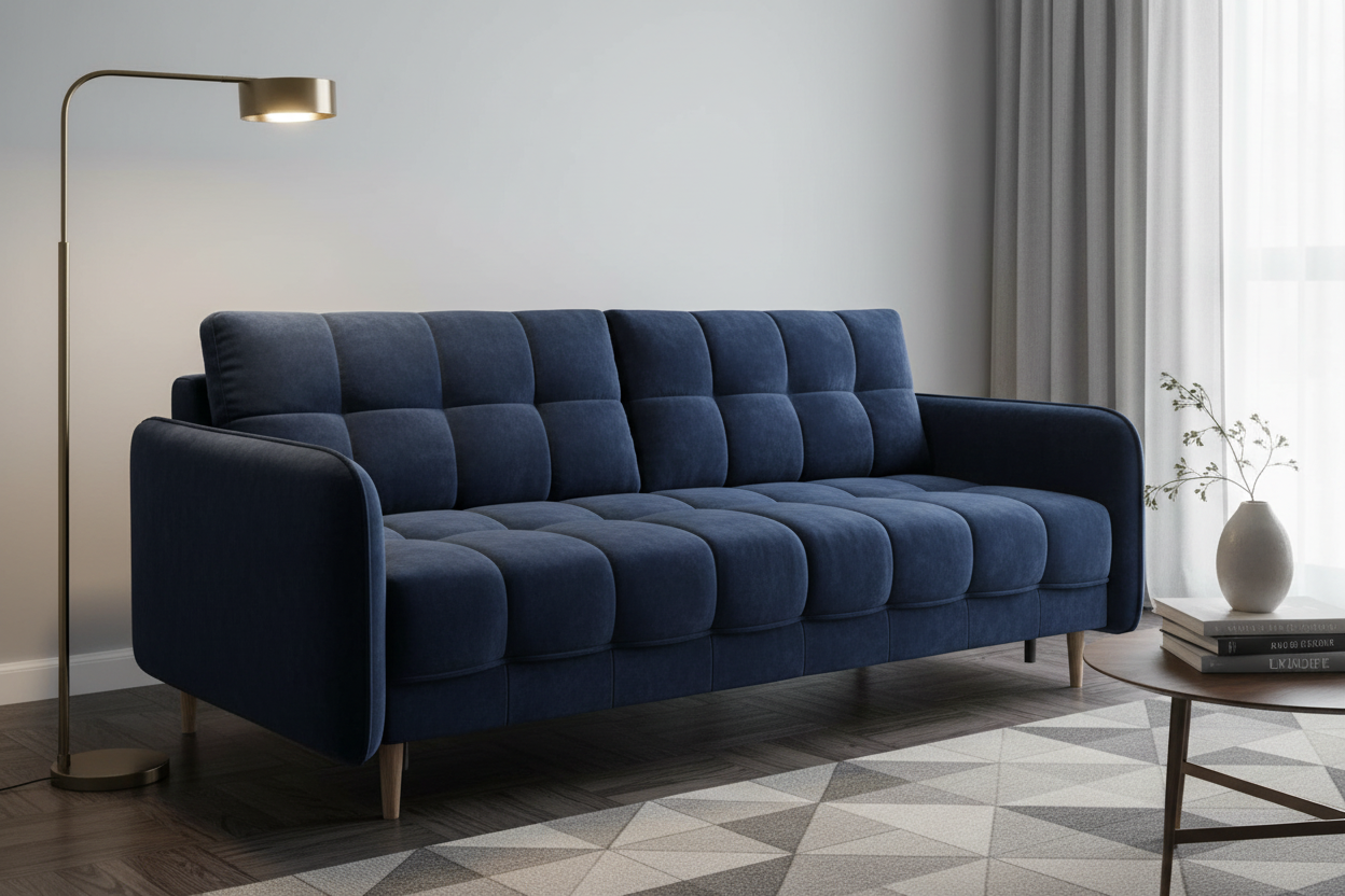 Scaleta Sofa - Navy Blue Velvet