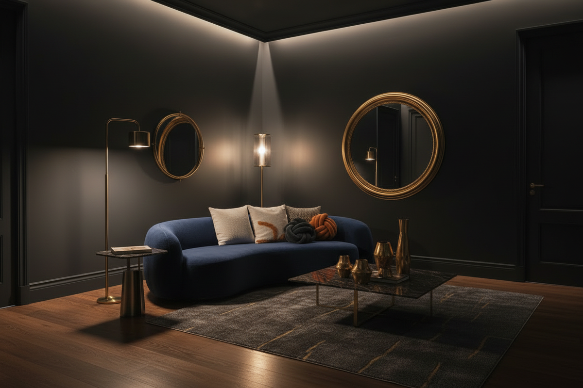 Moon Couch - Velvet / Navy Blue