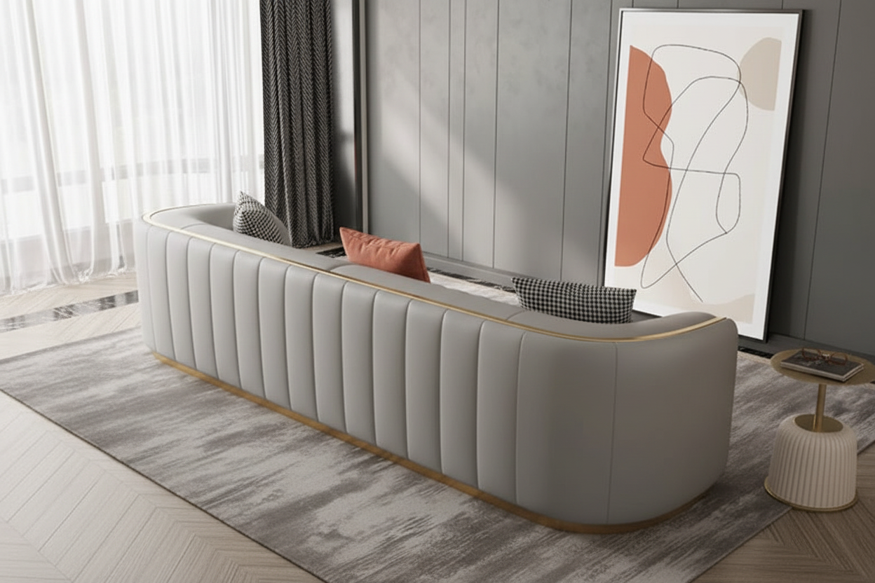 Head Leather Sofa - Rear three-quarter view