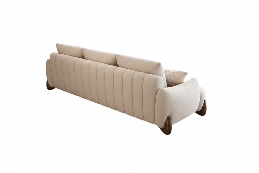 Nova Channel Tufted Sofa - rear three-quarter angle