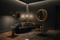 Moon Couch - Linen / Black
