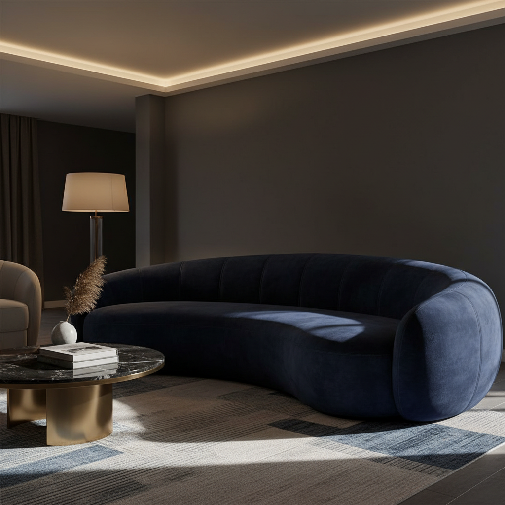 Luna Curved Boucle Sofa