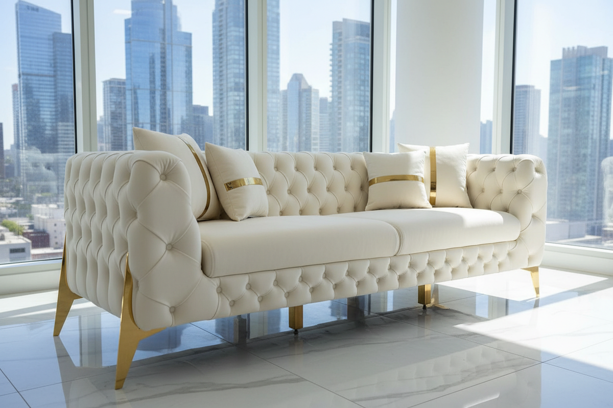 Chesterfield Luxury Sofa – Velvet & Leather
