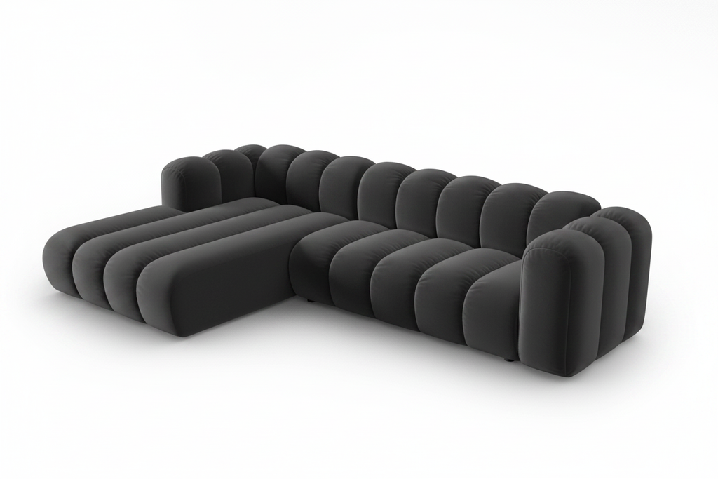 Modular L-Shape Bubble Sectional Sofa