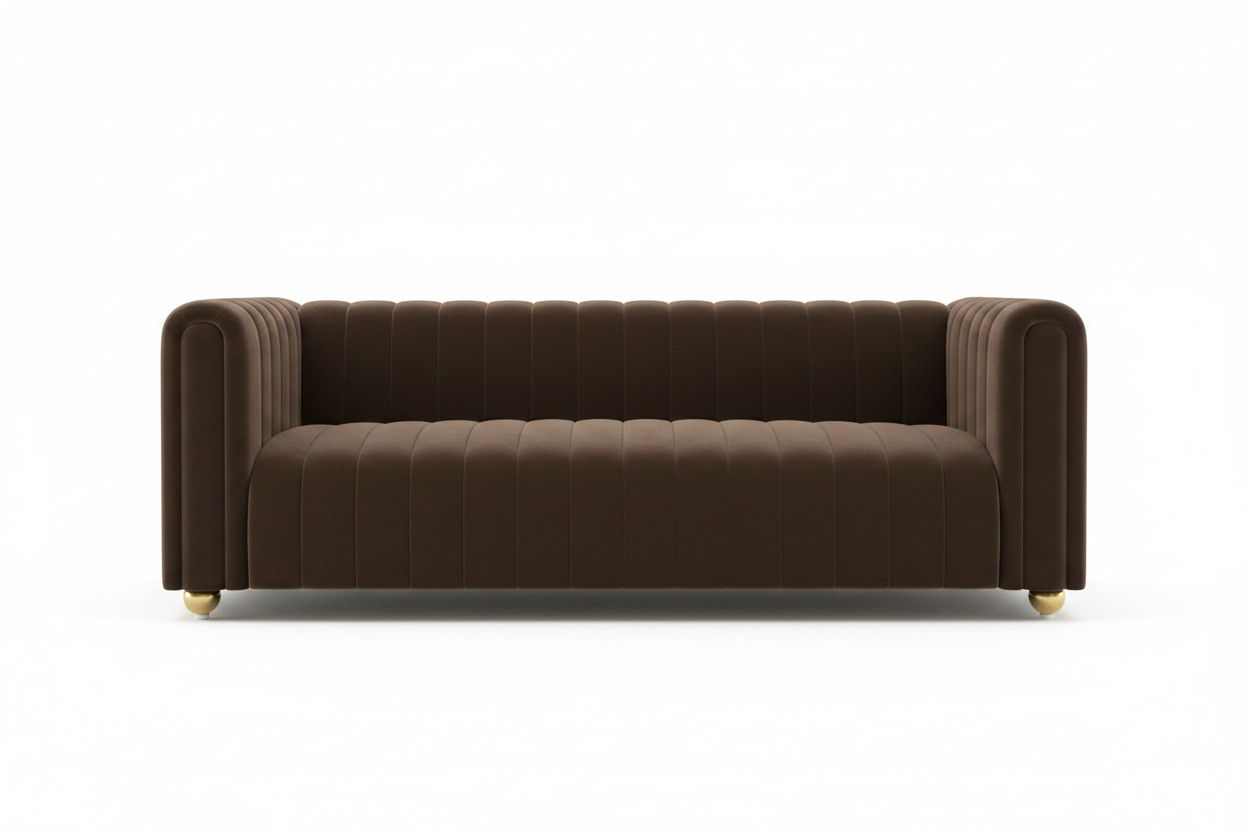 Channel Tufted Velvet Sofa