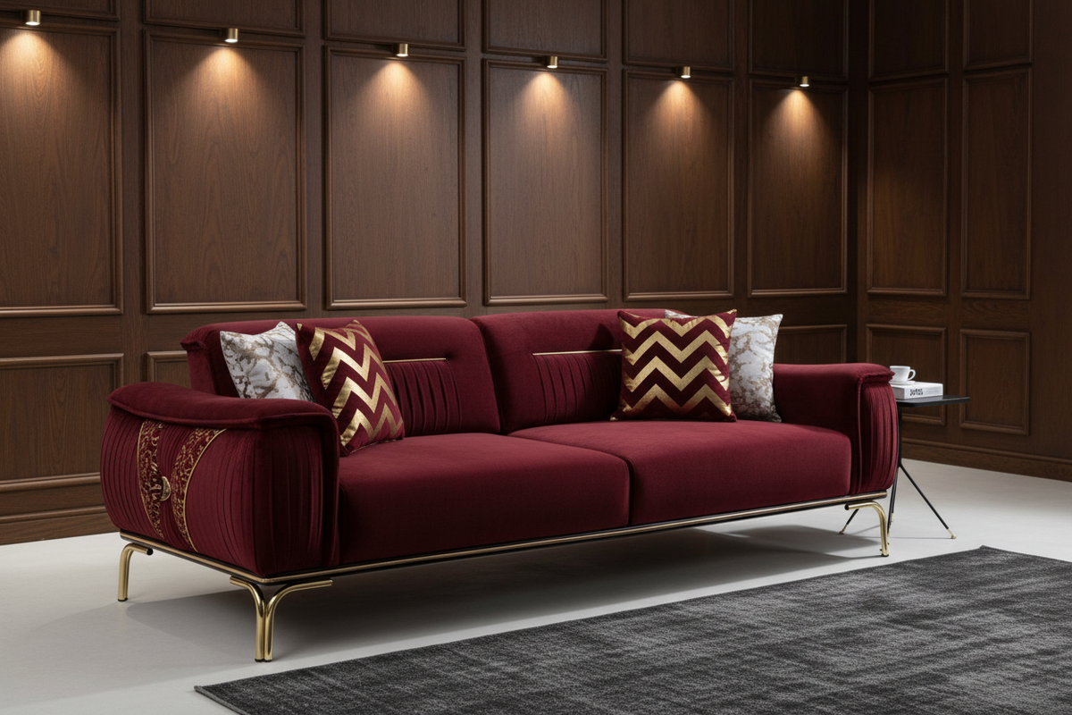 Versace-Style Pleated Sofa