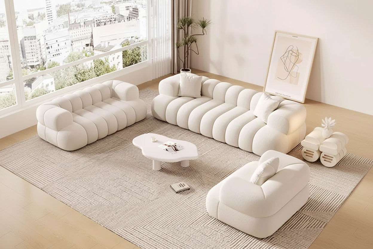Cloud Bubble Sofa Set - three-quarter lifestyle view