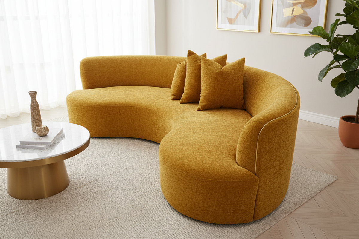 Head Leather Five-Seater Sofa