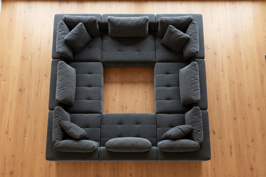 Seattle U-Shape Modular Sectional Sofa - top-down view 1