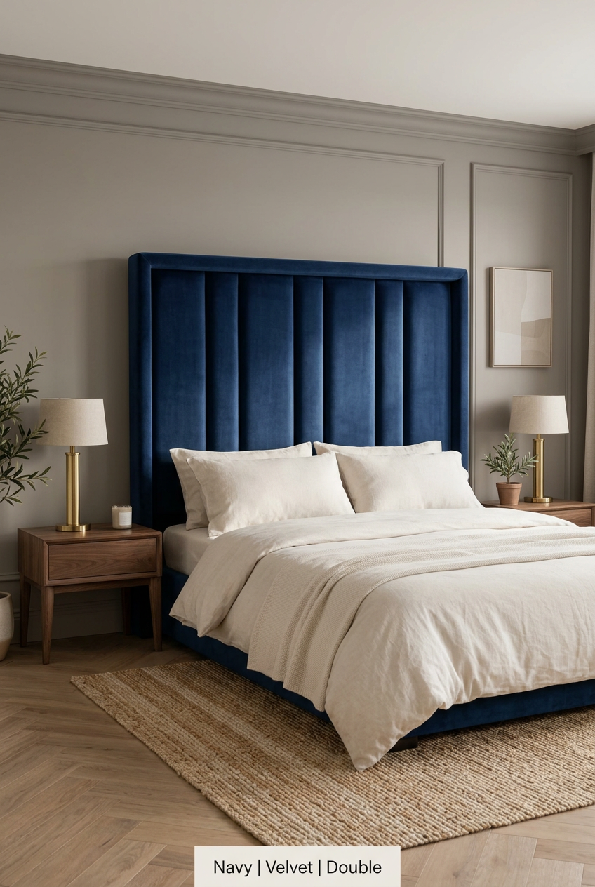 Sage Channel Wingback Headboard