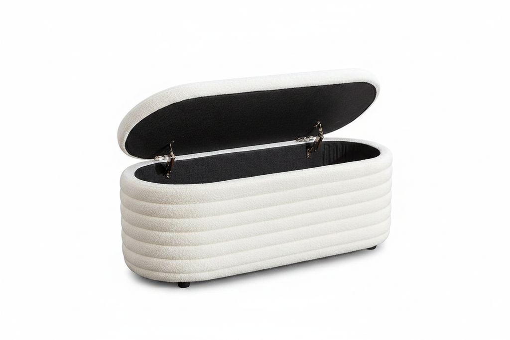 Oval Ribbed Storage Blanket Box