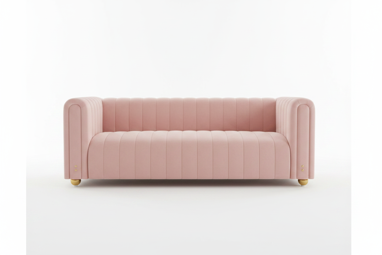 Channel Tufted Velvet Sofa
