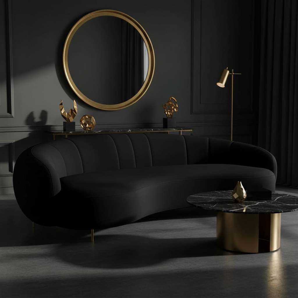 Luna Curved Boucle Sofa
