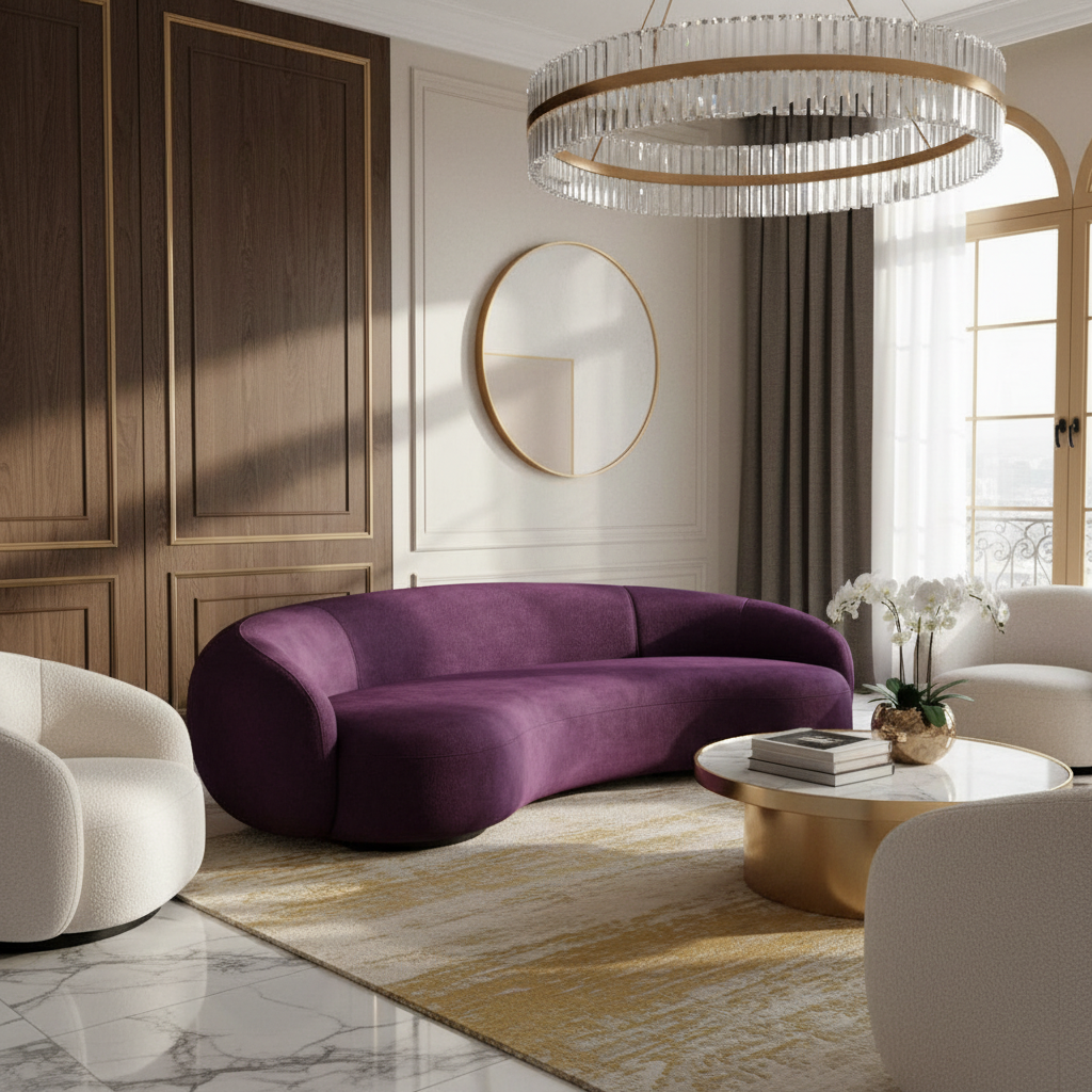 Luna Curved Boucle Sofa