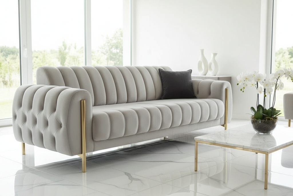 Chester Channel & Button Tufted Luxury Sofa