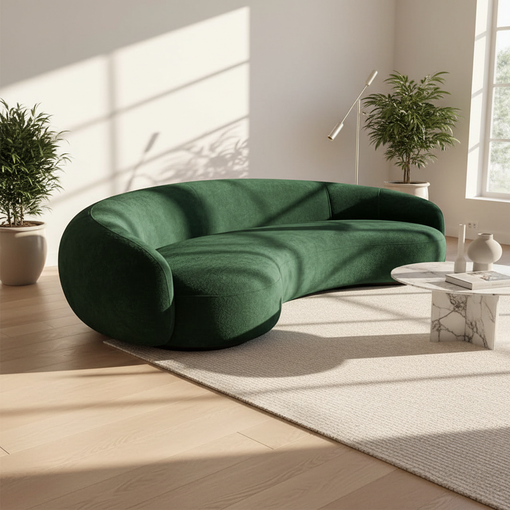 Luna Curved Boucle Sofa