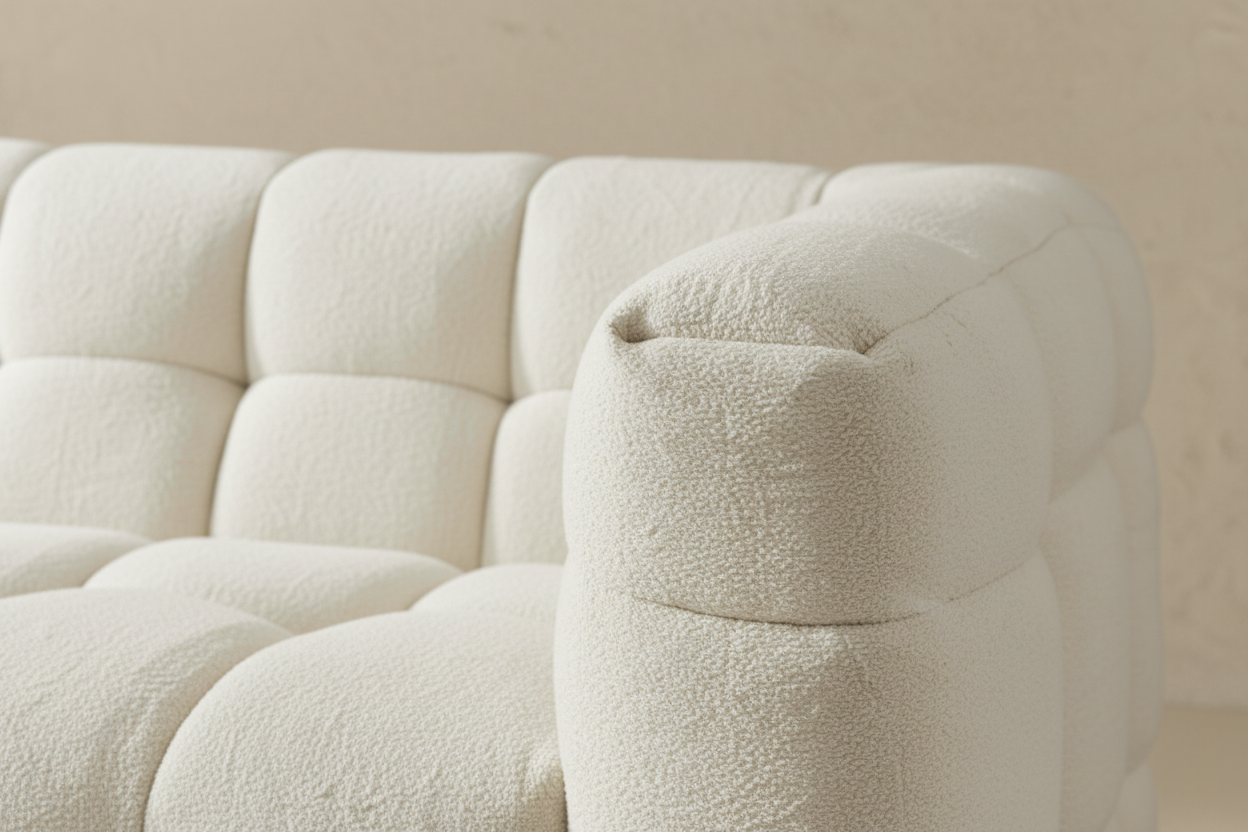 Cube Bubble Tufted Sofa - close-up bubble tufting texture detail
