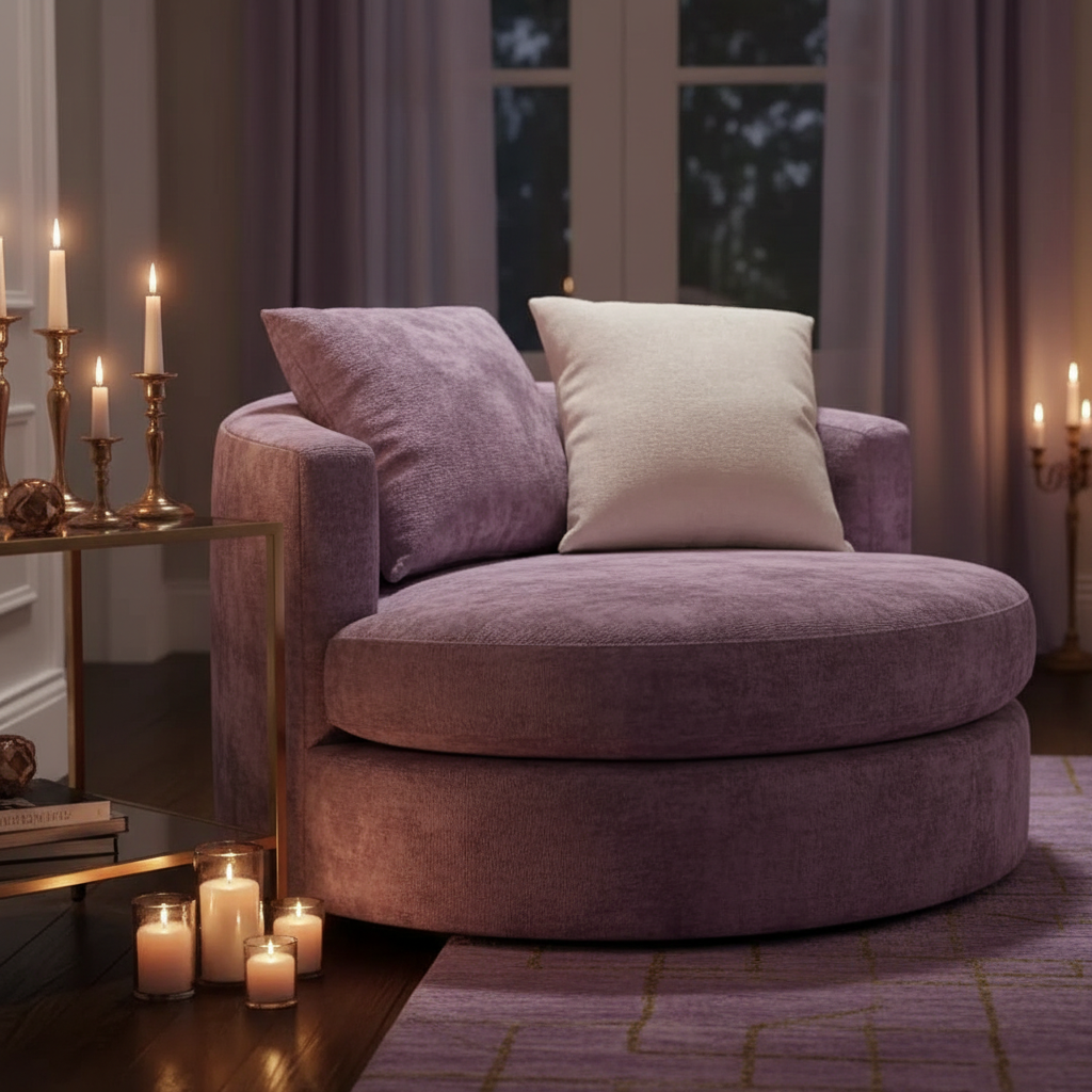 Round Barrel Swivel Accent Chair