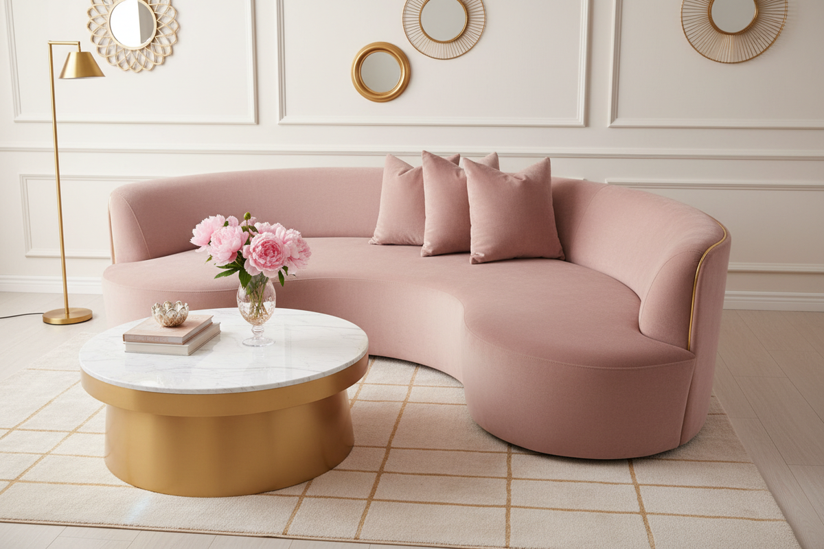 Head Leather Five-Seater Sofa