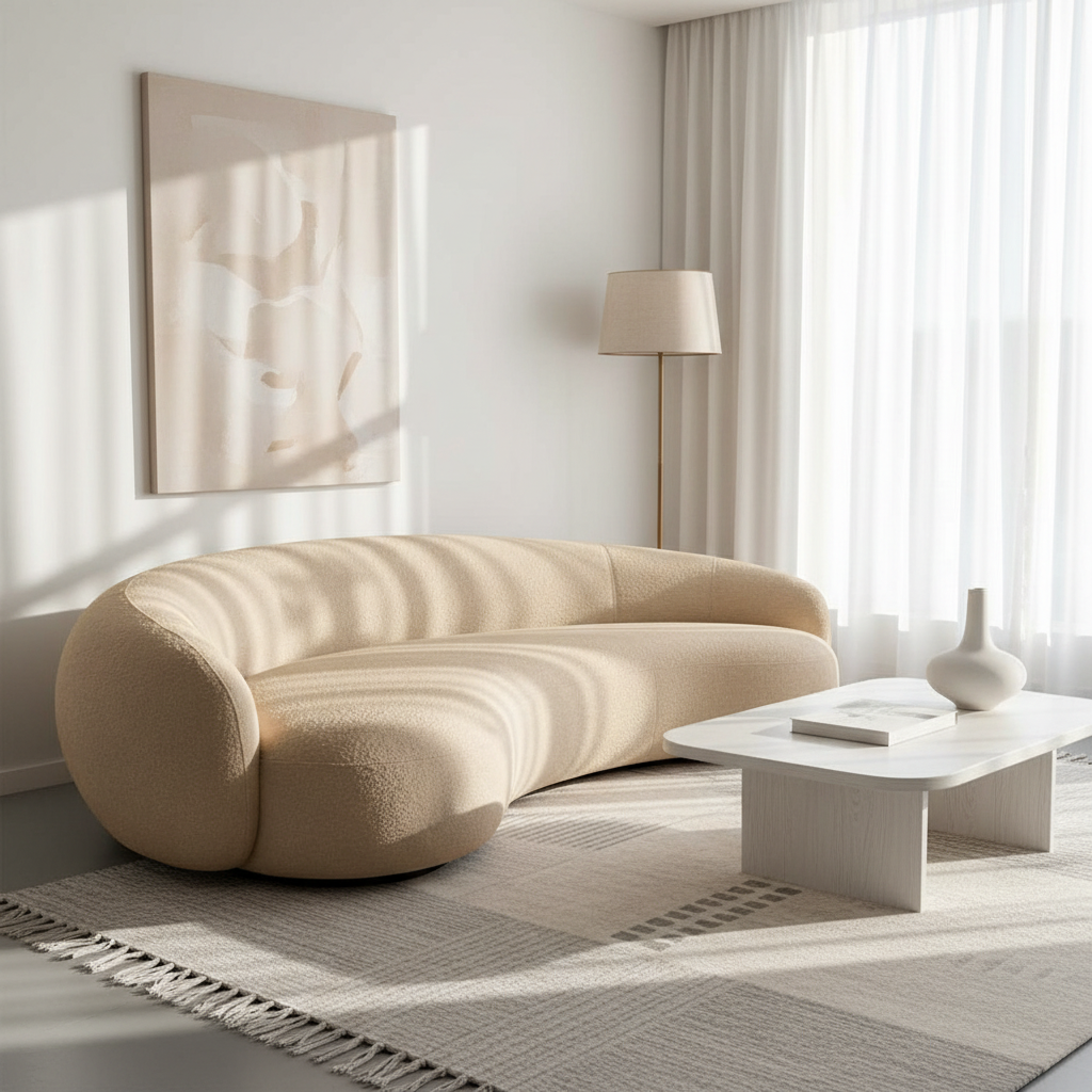 Luna Curved Boucle Sofa