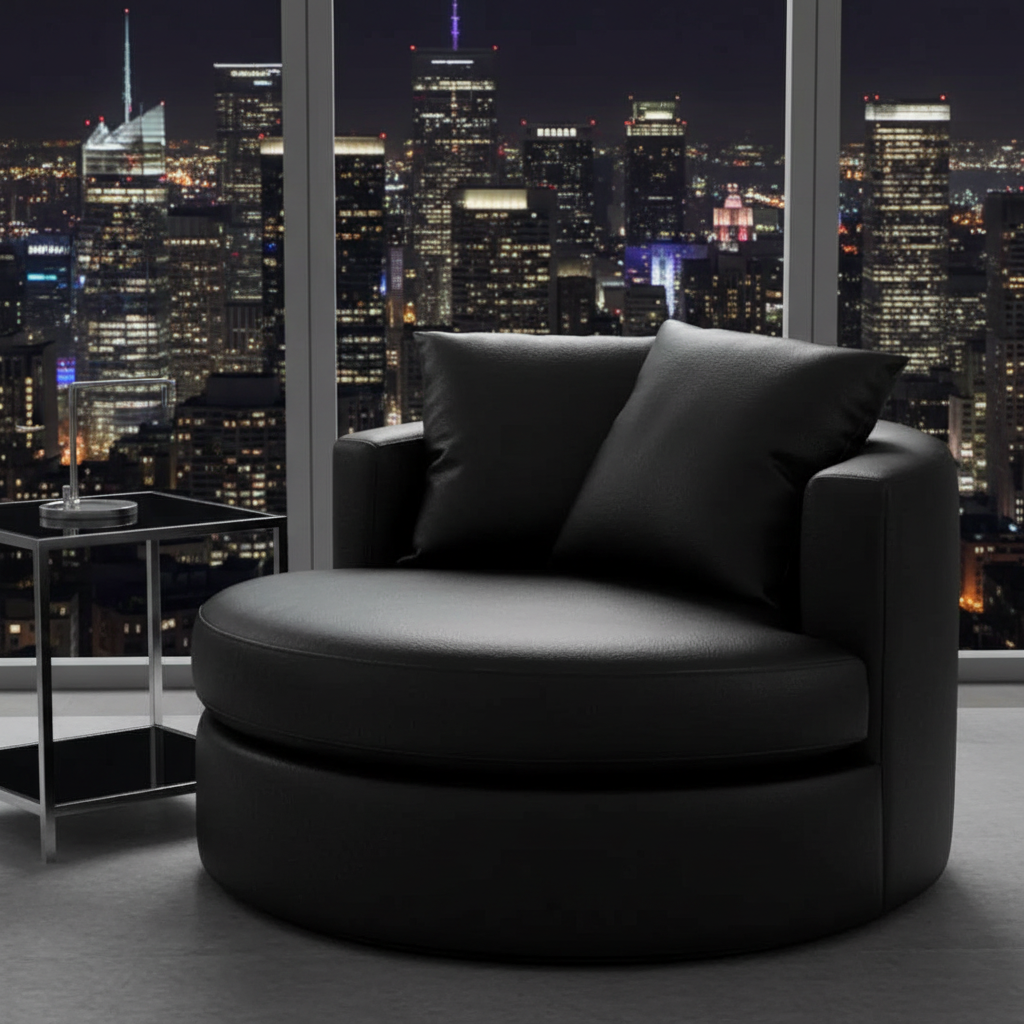 Round Barrel Swivel Accent Chair