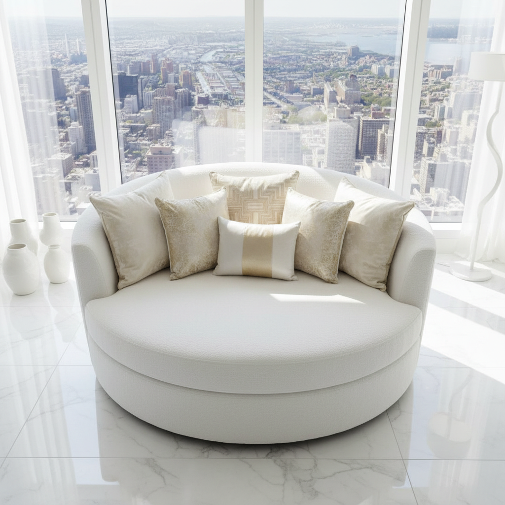 Luna Round Barrel Swivel Cuddle Chair